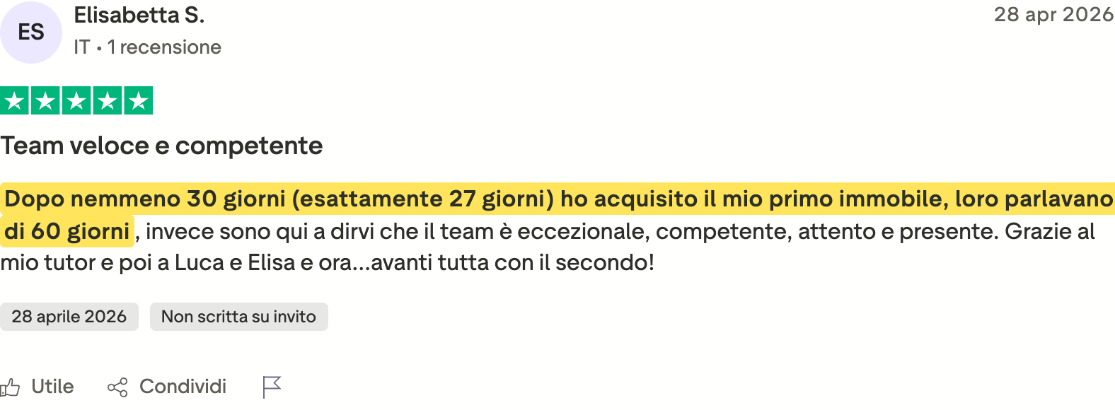Recensione Trustpilot di Elisabetta S.